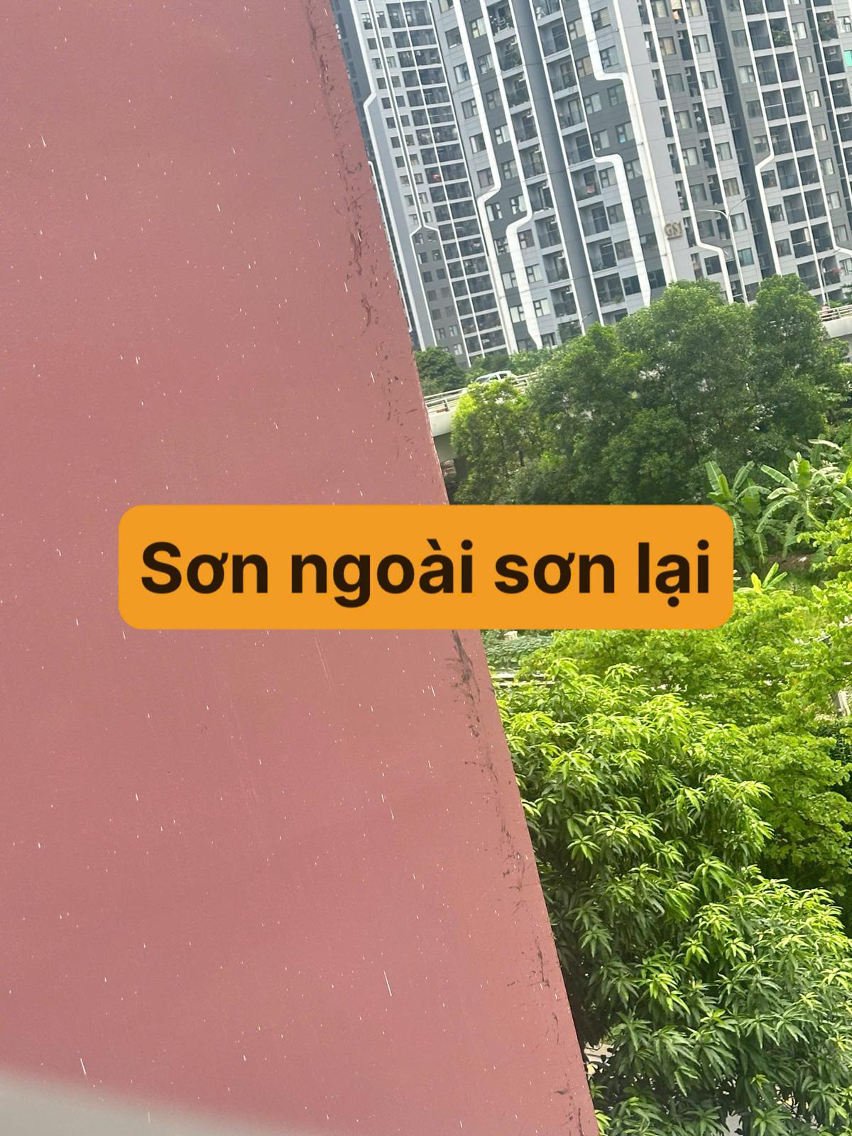 Mảng sơn ngoài trời bị trầy xước, được ghi nhãn "Sơn ngoài sơn lại" để đưa vào danh mục tồn tại